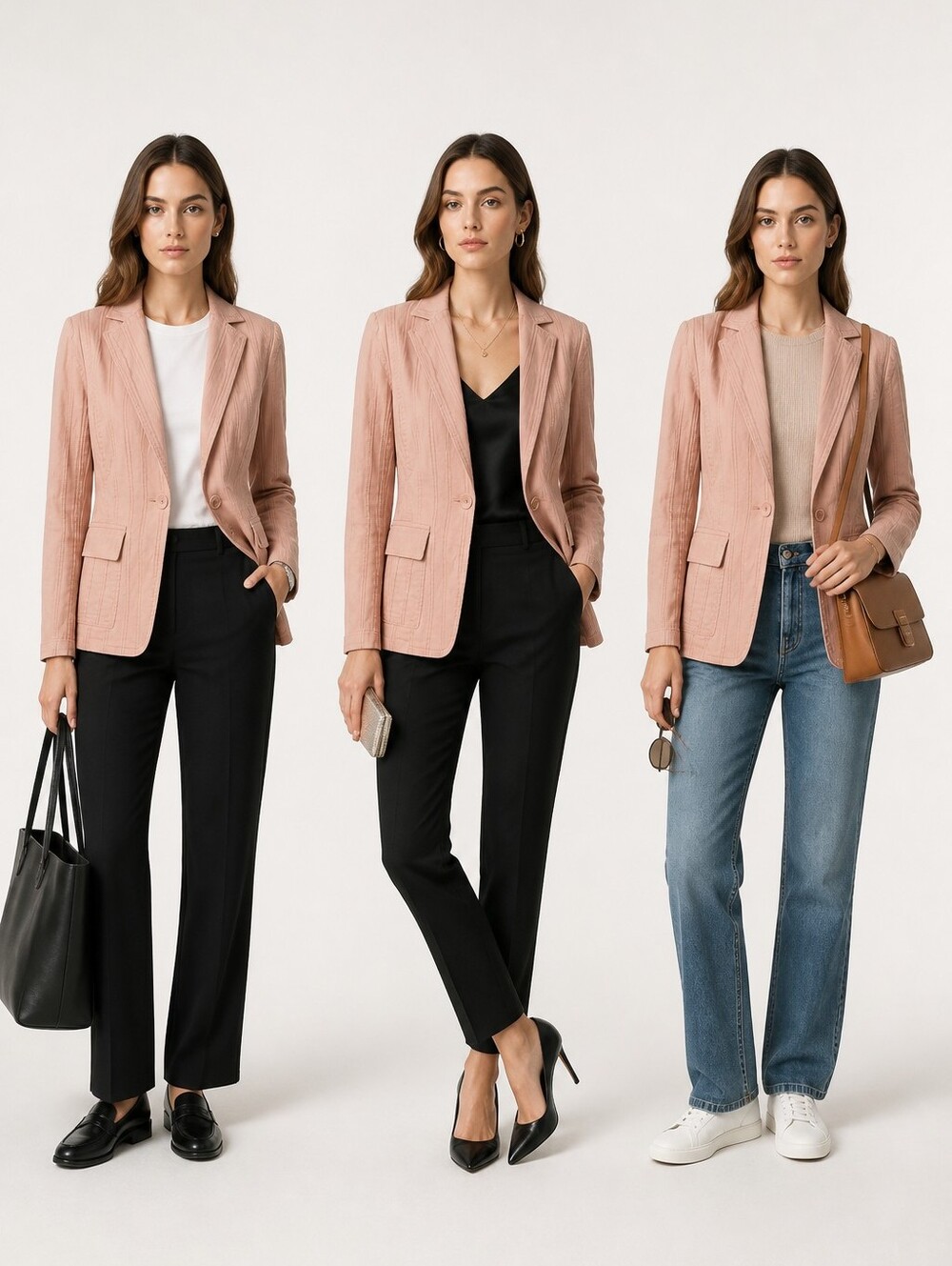 U2 Ladies Long Sleeve Tapered Pink 96% Cotton Textured Material Blazer Size L